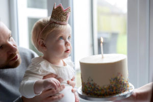 Family photography and celebrating first birthday at home